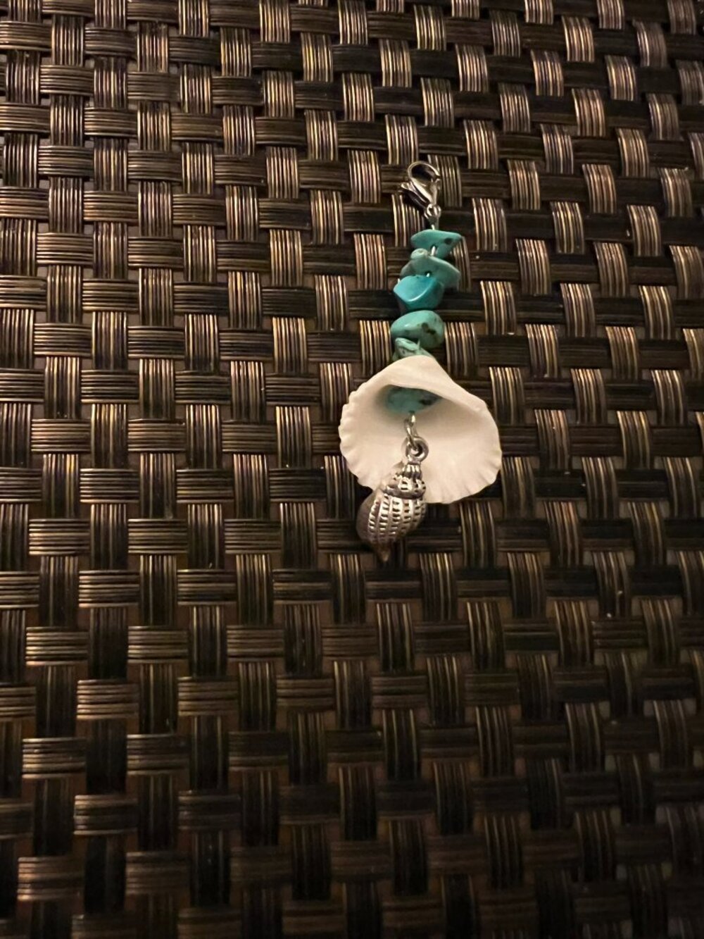 Designs by Forte Handmade Boho Turquoise & Seashell Zipper Charm - Picture 4 of 5